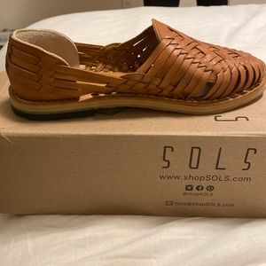 New. Never worn.  Sols brand woven leather shoes size 9